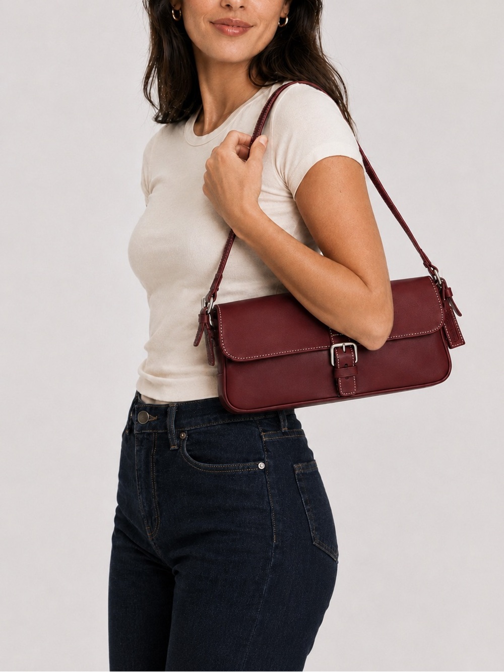 Coach Hampton East/West Vintage burgundy shoulder bag